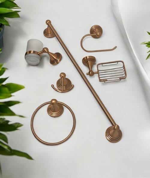 ACCESORIOS BAÑO COLOR BRONCE REDONDO 200-6HGT