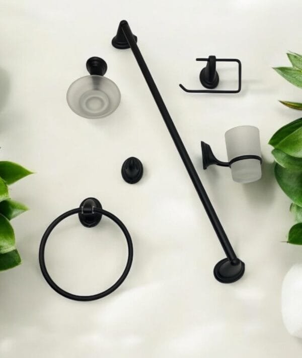 ACCESORIOS BAÑO NEGRO 1300 PROMOCIÓN