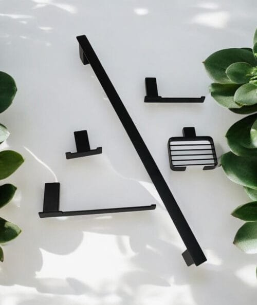 ACCESORIOS BAÑO PLANO NEGRO 1767B-5