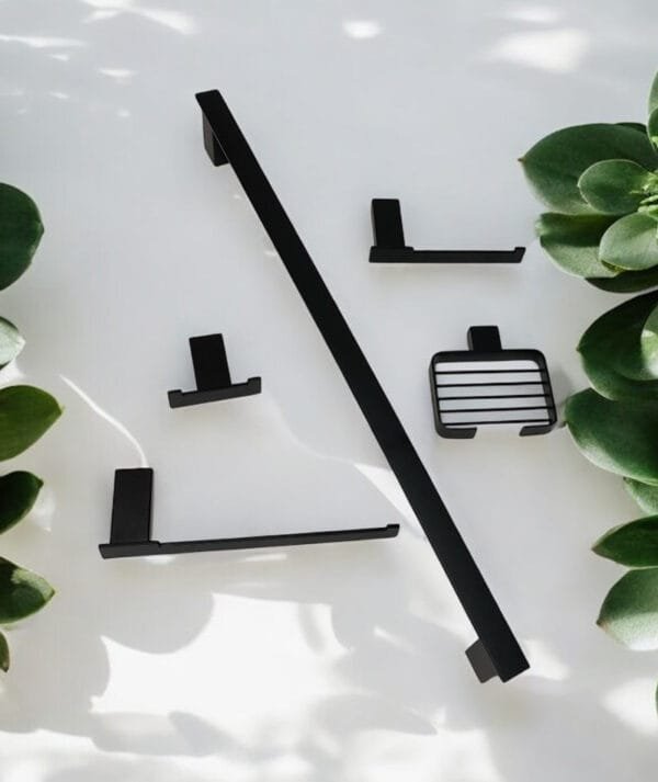 ACCESORIOS BAÑO PLANO NEGRO 1767B-5
