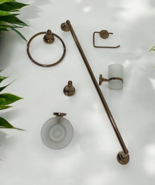 ACCESORIOS BAÑO MODERMICAS ORO ROSA